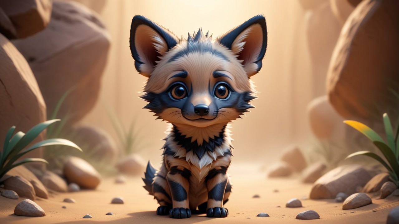 Chibi Aardwolf in Focus