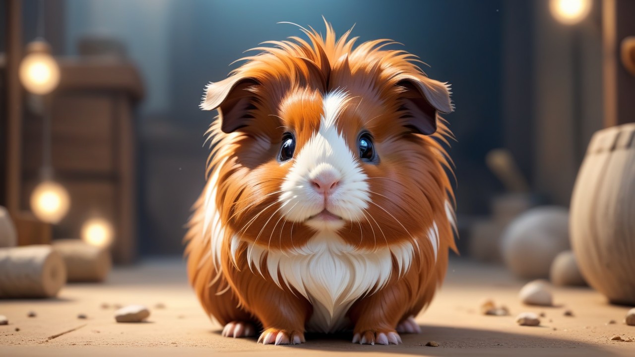 Cute and Quirky Abyssinian Piggie in Chibi Art