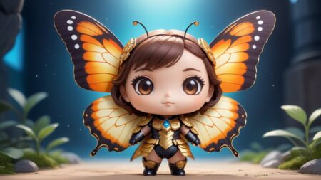 Butterfly Encounter: Chibis Whimsical Gaze