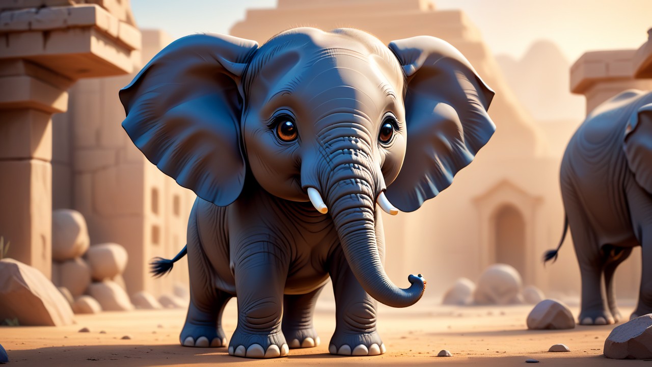 African Elephant: Chibis Charming Gaze