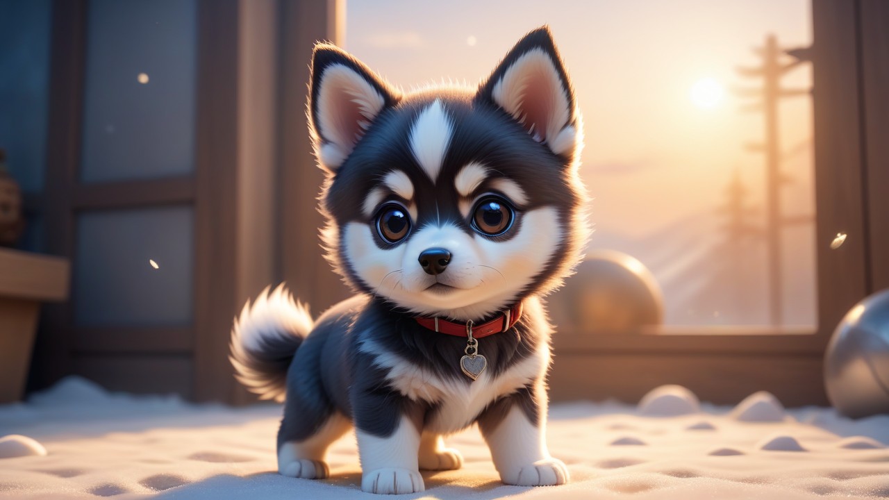 Chibi Klee Kai in Alaskan Artful Portrait