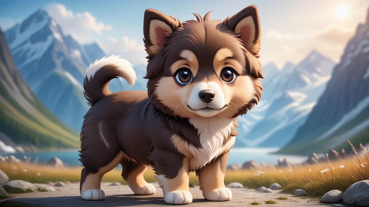 Chibi Alaskan Shepherd Greeting the Spectators