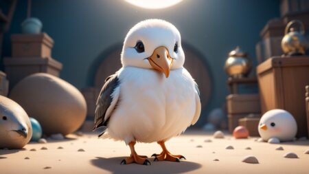 Chibi Albatross in Artistic Splendor