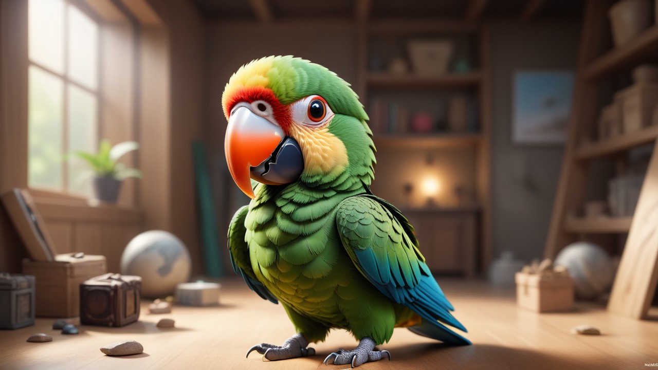 Amazon Chibi Art: A Parrots Majestic Gaze