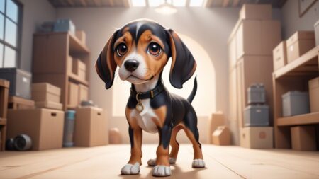 Chibi Coonhound: A Snap of Alertness and Style