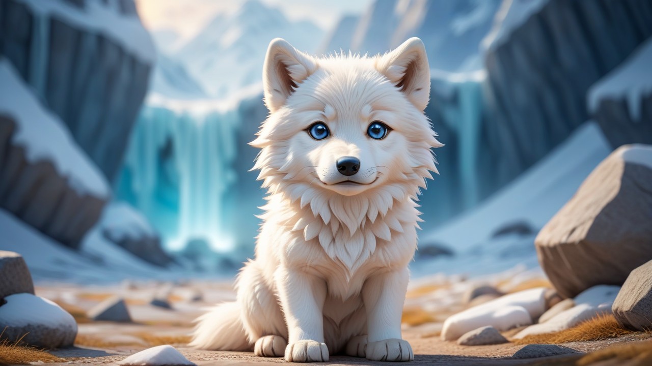 Chibi Arctic Wolf Gaze