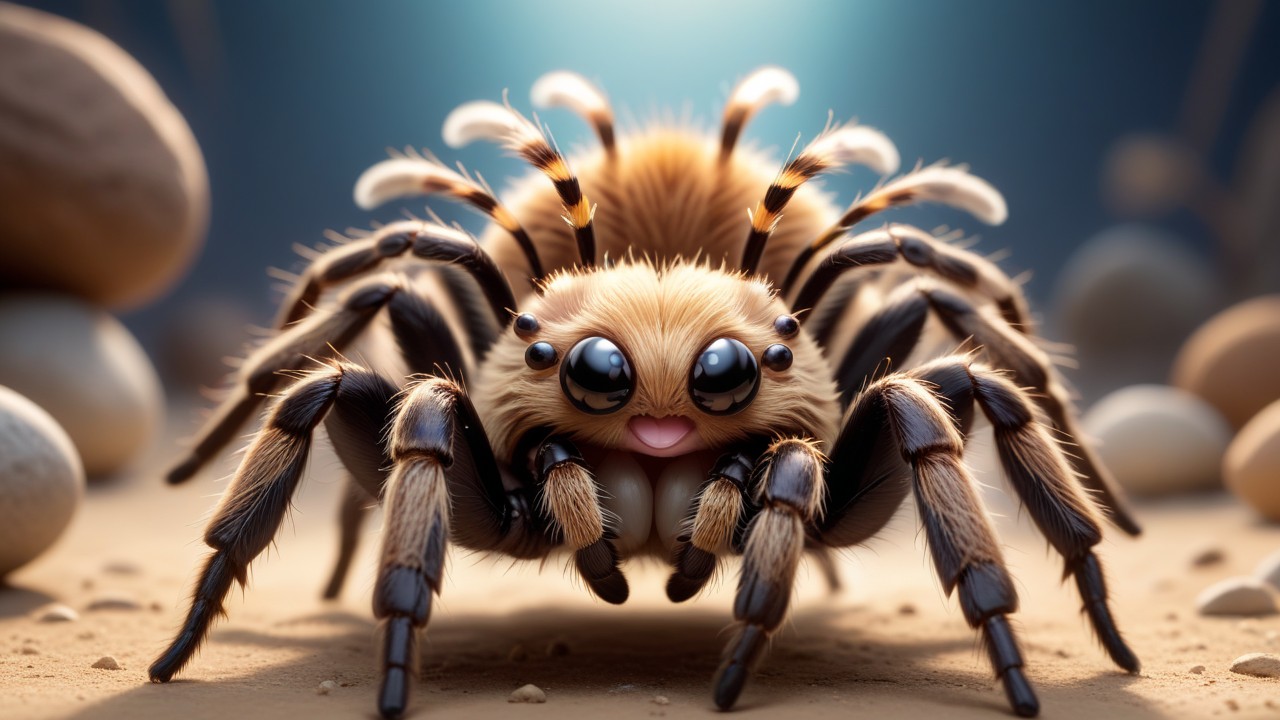 Desert Tangle: A Chibi-Art Spiders Spectacle