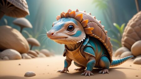 Cute and Wild: Chibi Armadillo Lizard