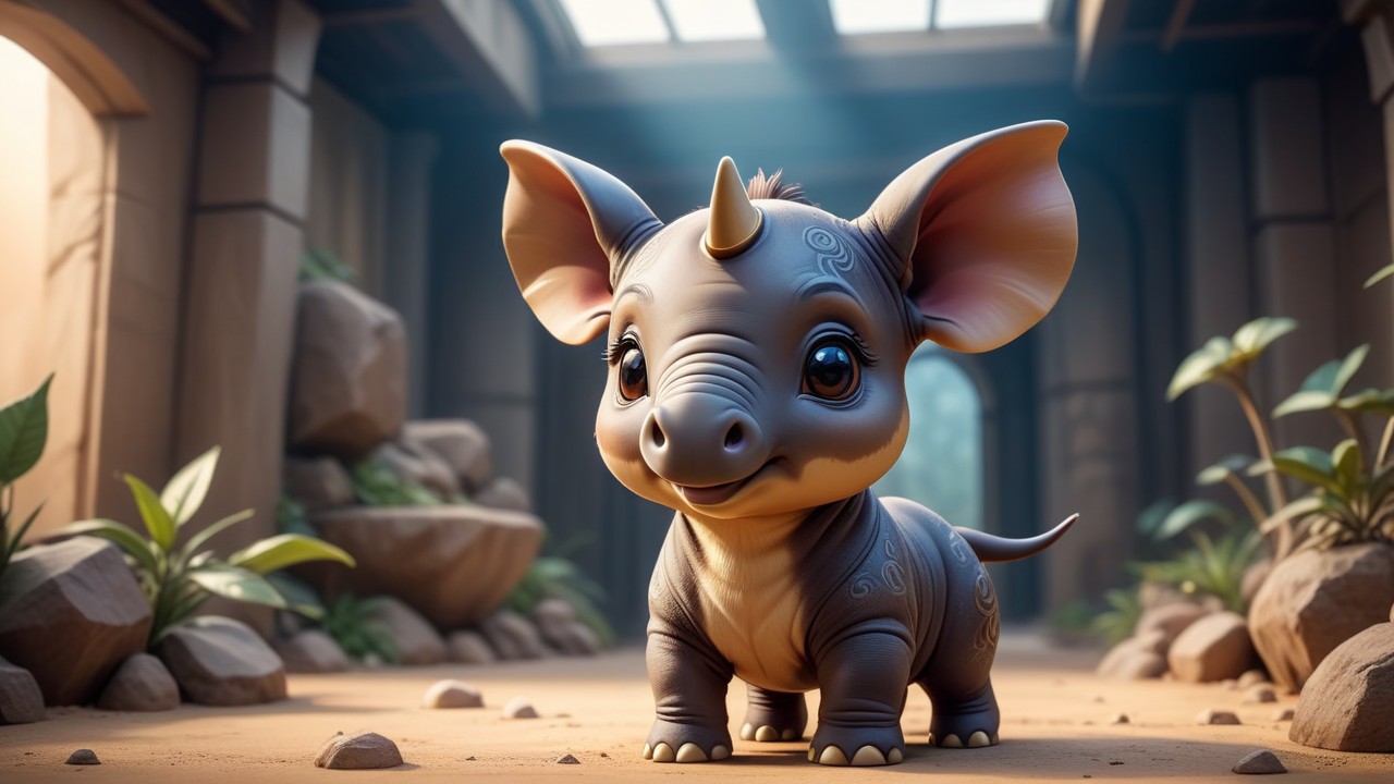 Arsinoitherium: A Chibi Tribute Through Artistic Lenses