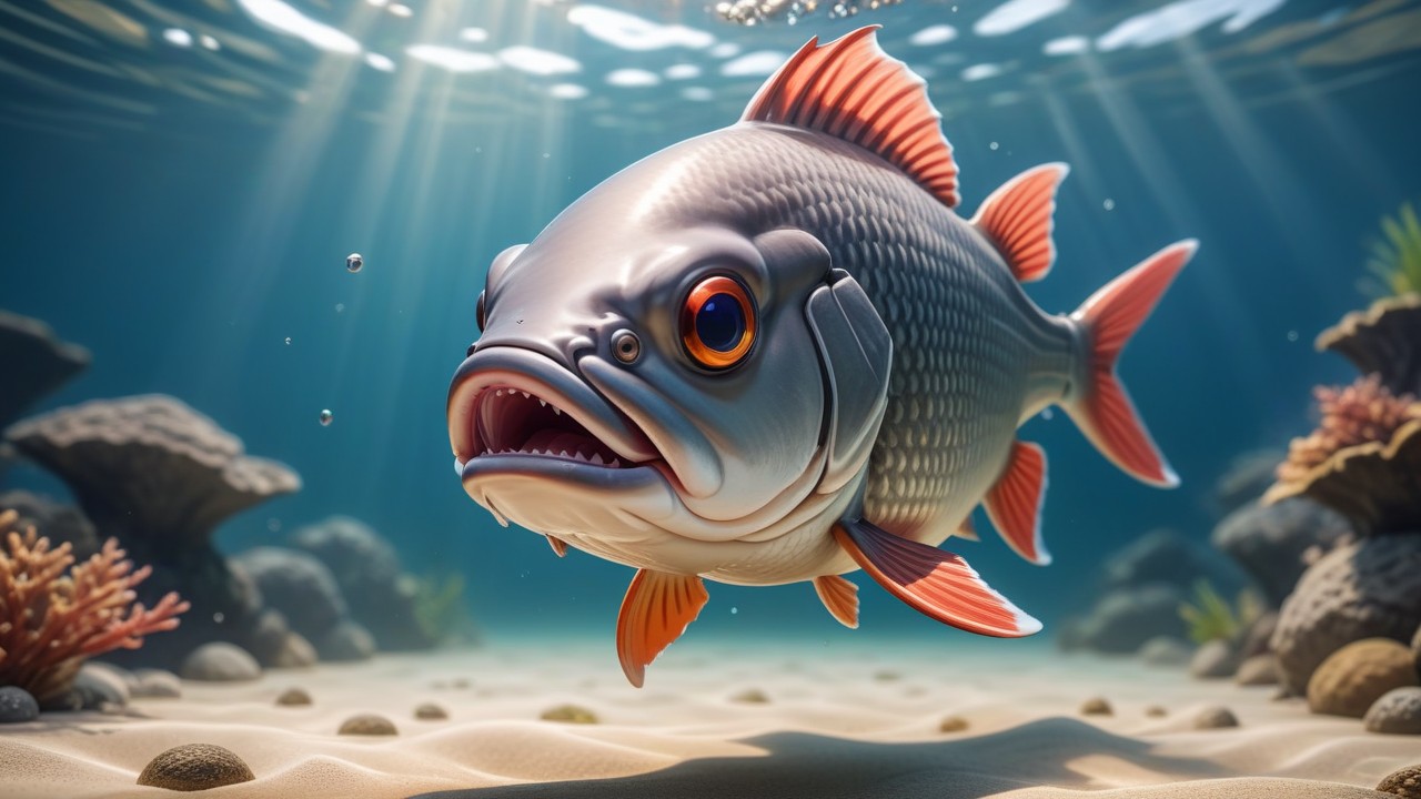 Asian Carp Chibi: A Brushstroke Smile