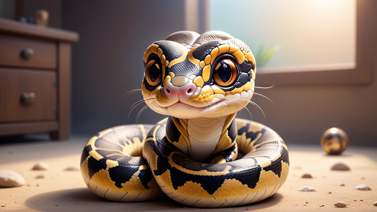 Chibbi-Art Chibi Ball Python Captivating the Gallery