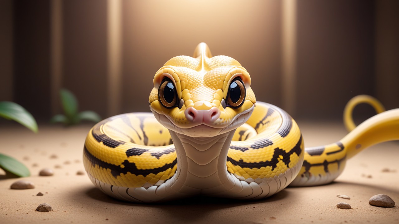 Chibbi-Art Banana Ball Python Strikes a Pose