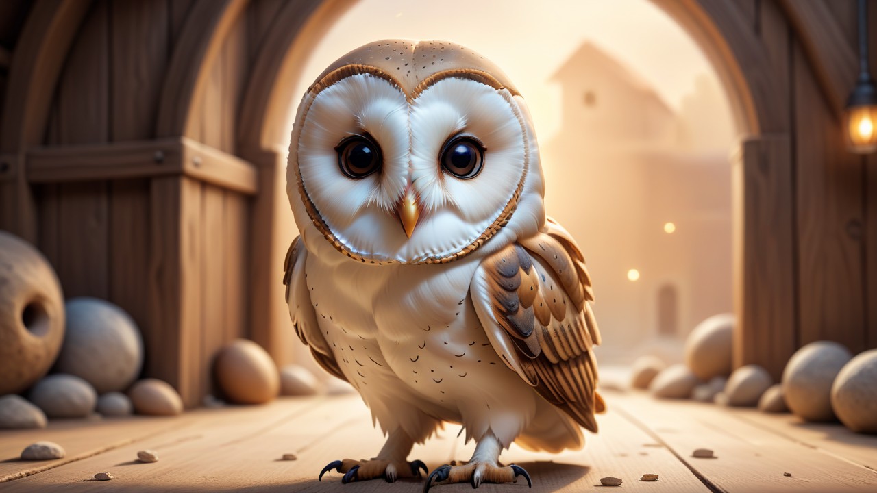 Chibbi-Art Barn Owl Chibi: A Playful Encounter