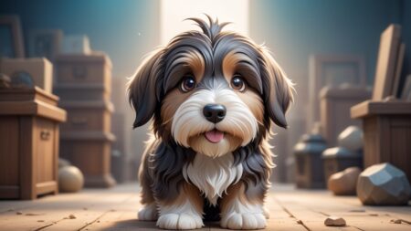 Bearded Collie Chibi: A Bold Portrait