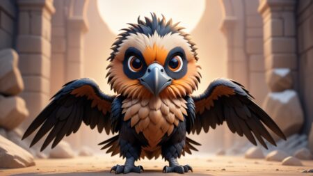 Bearded Vulture Chibi: A Charming Wildlife Portrait