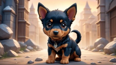 Chibi Beauceron in Artistic Attitude