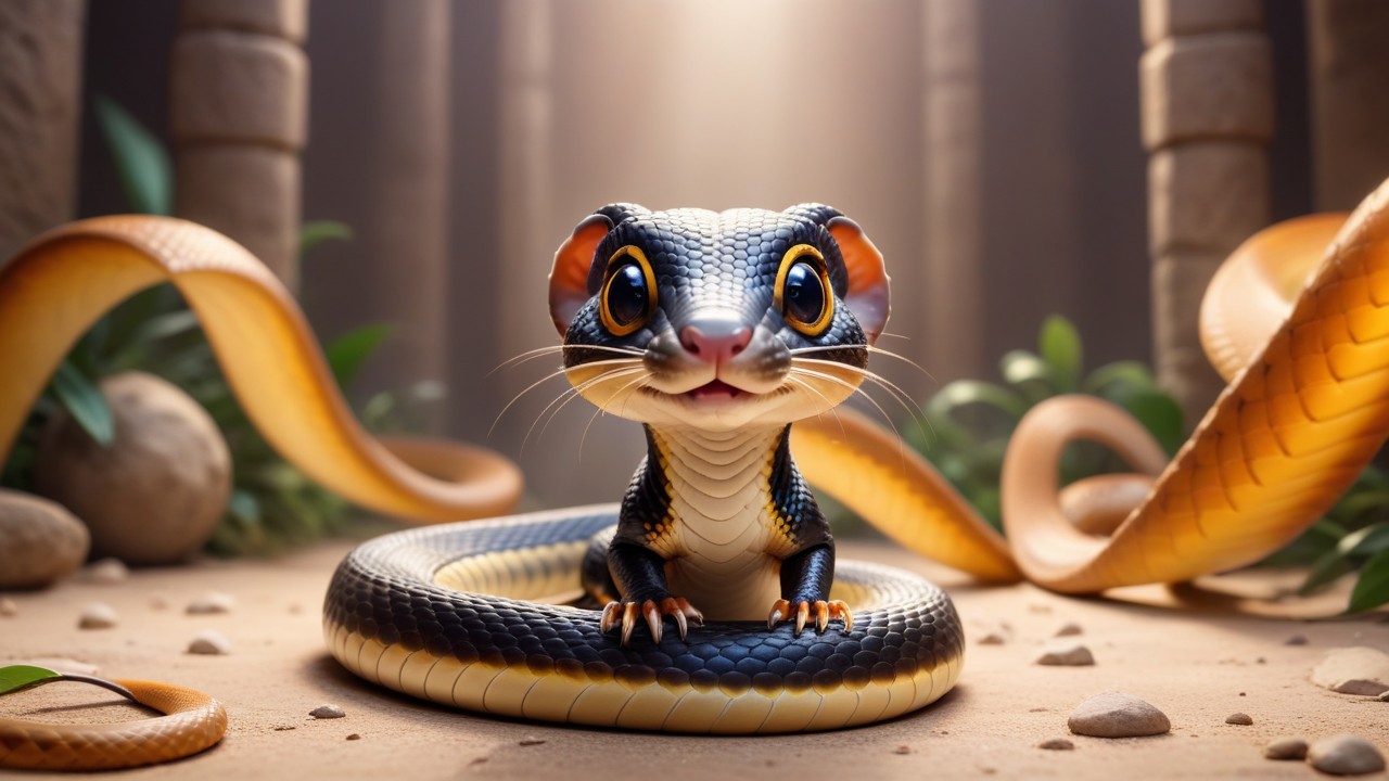 Chibbi-Art Enchanting Rat Snake Chibi in Alluring Focus