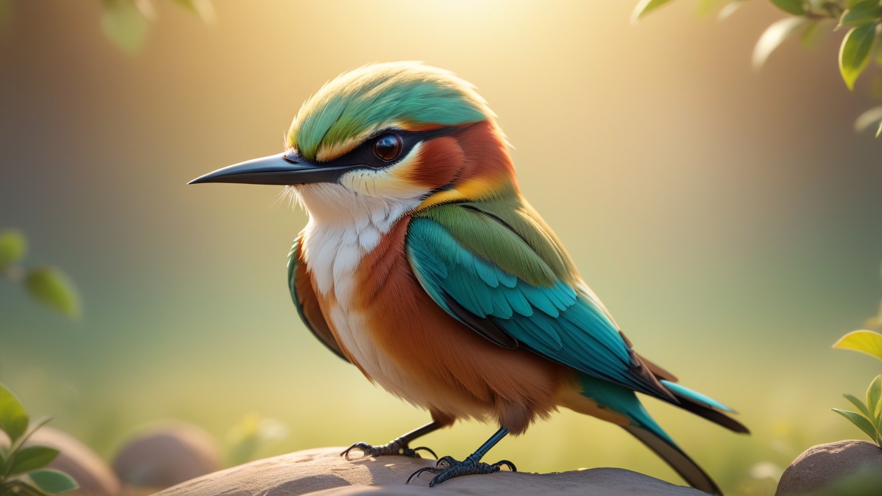 Bee-Eater Chibi: An Enchanting Gaze.