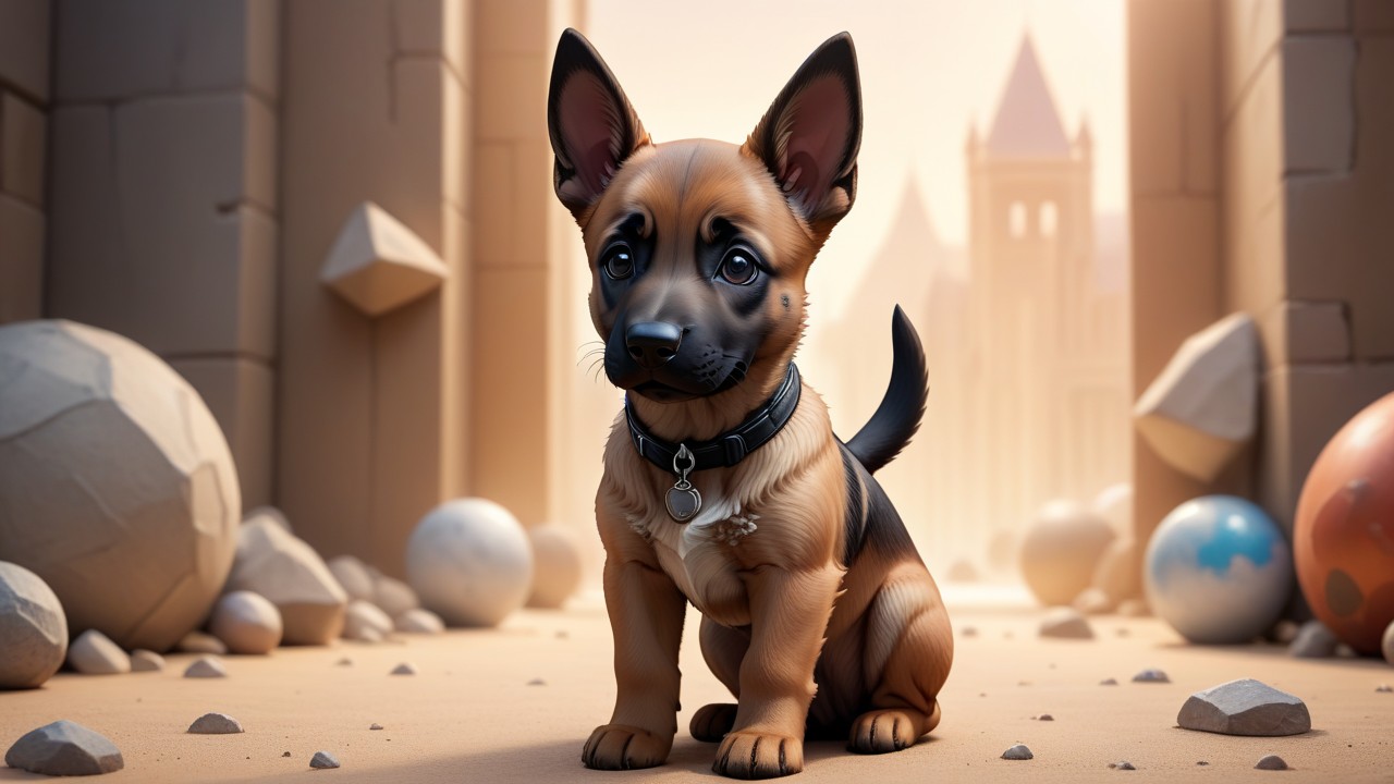 Chibbi-Art Belgian Malinois in Chibi Art