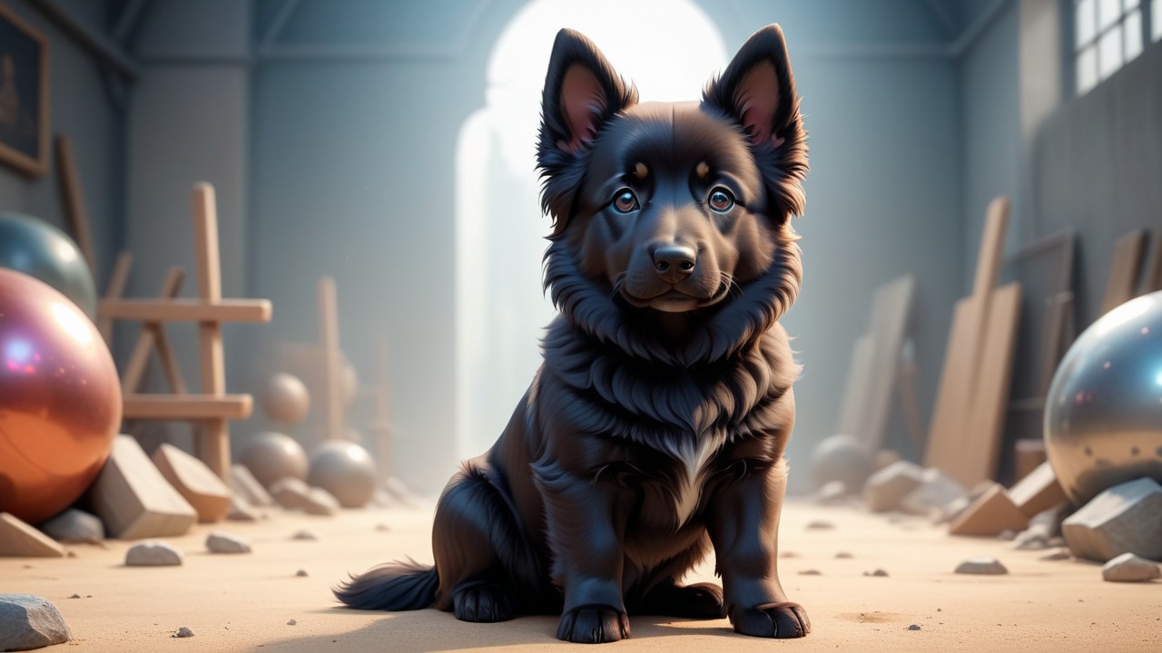 Enchanting Chibi Belgian Sheepdog