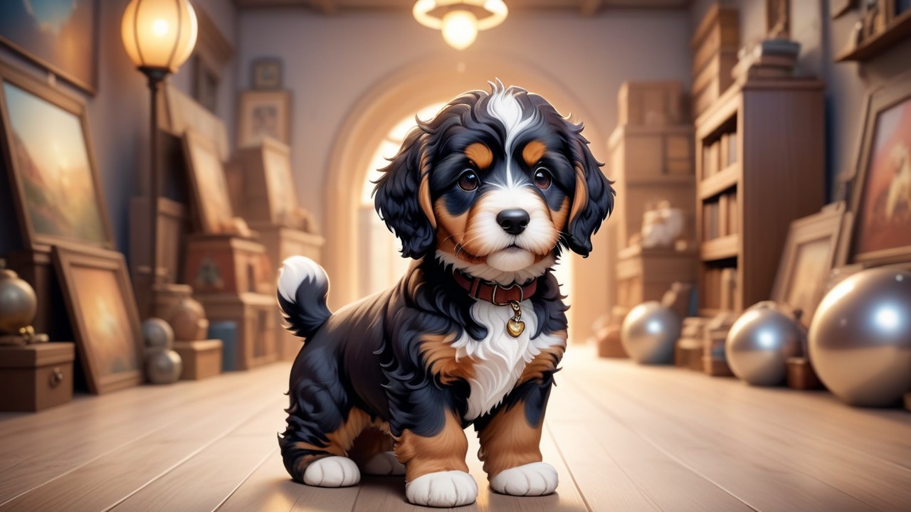 Chibbi-Art Bernedoodle Chibi: An Enchanting Gaze Through the Artistic Lens