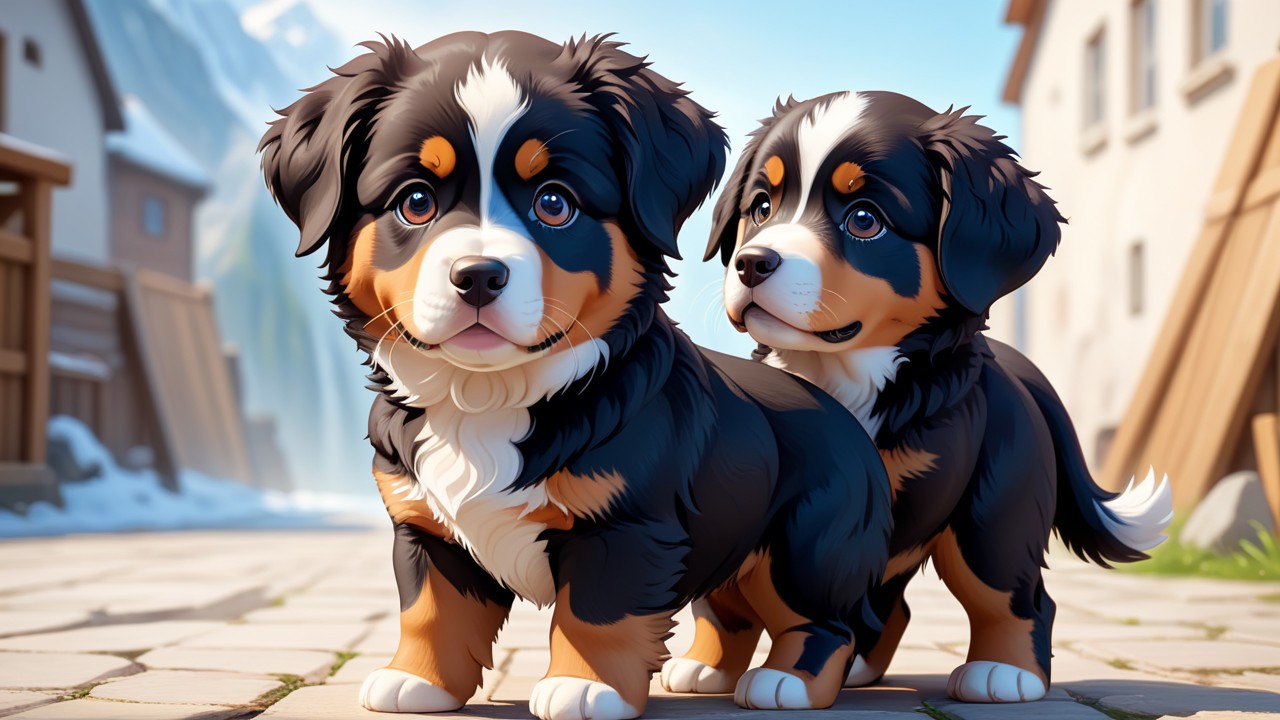 Chibbi-Art Bernese Chibi: A Mountain of Paws Awaits Your Smile