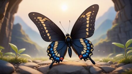 Chibbi-Art Enchanting Chibi Black Swallowtail Captivates Viewers with Aesthetic Flair