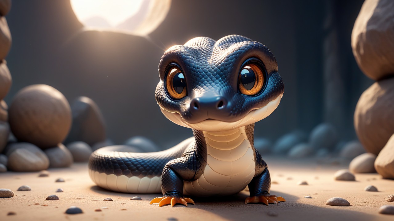 Chibbi-Art Snake in the Spotlight: Chibi Charm for Art Enthusiasts