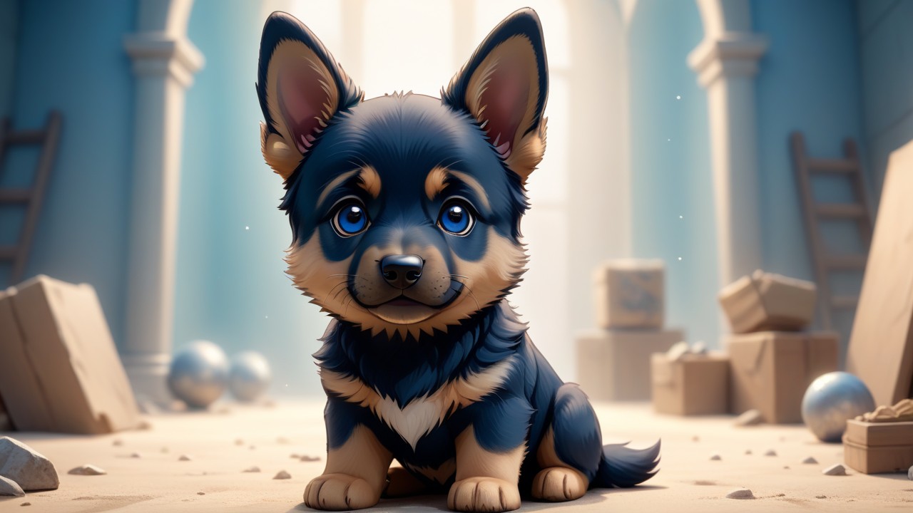 Chibbi-Art Chibi Blue GSD: A Glimpse of Exuberance