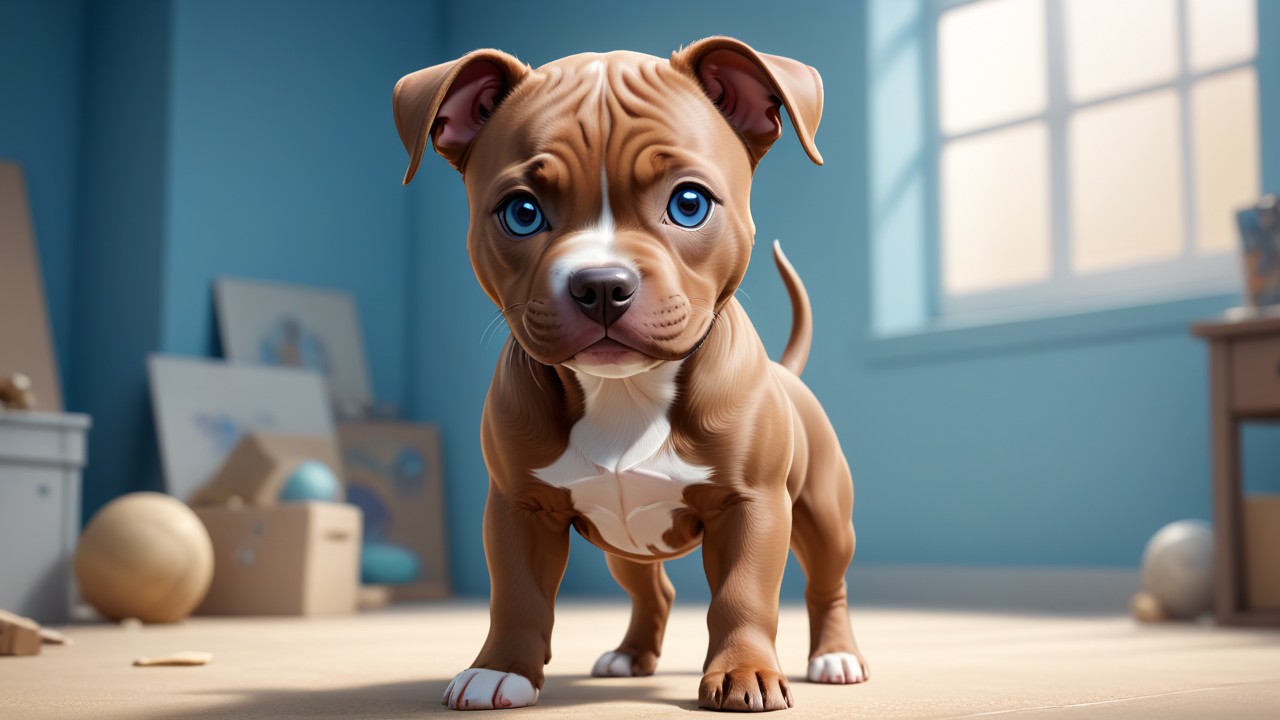 Chibbi-Art Cute and Curious Pit Bull Chibi