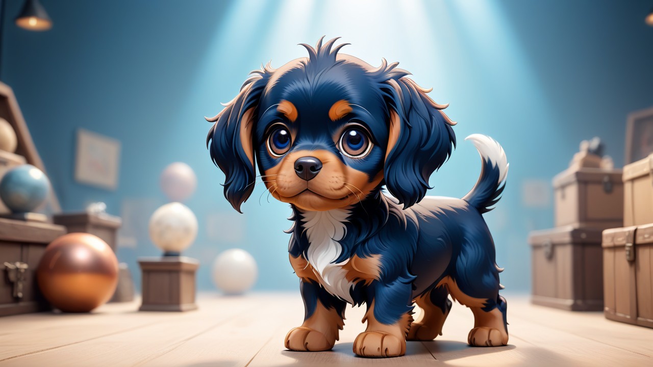 Chibbi-Art Picardy Spaniel Chibi in Bold Shades