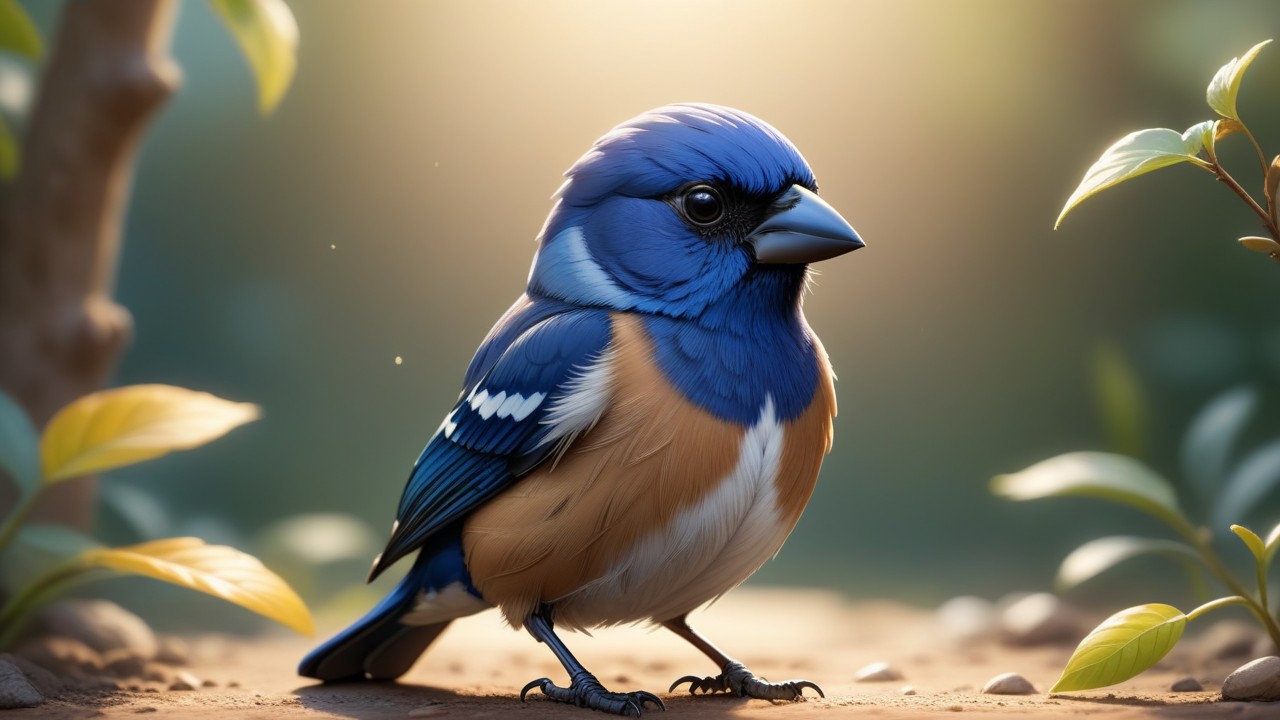 Chibbi-Art Vibrant Blue Grosbeak Chibi: Unveiling Artistry to the World