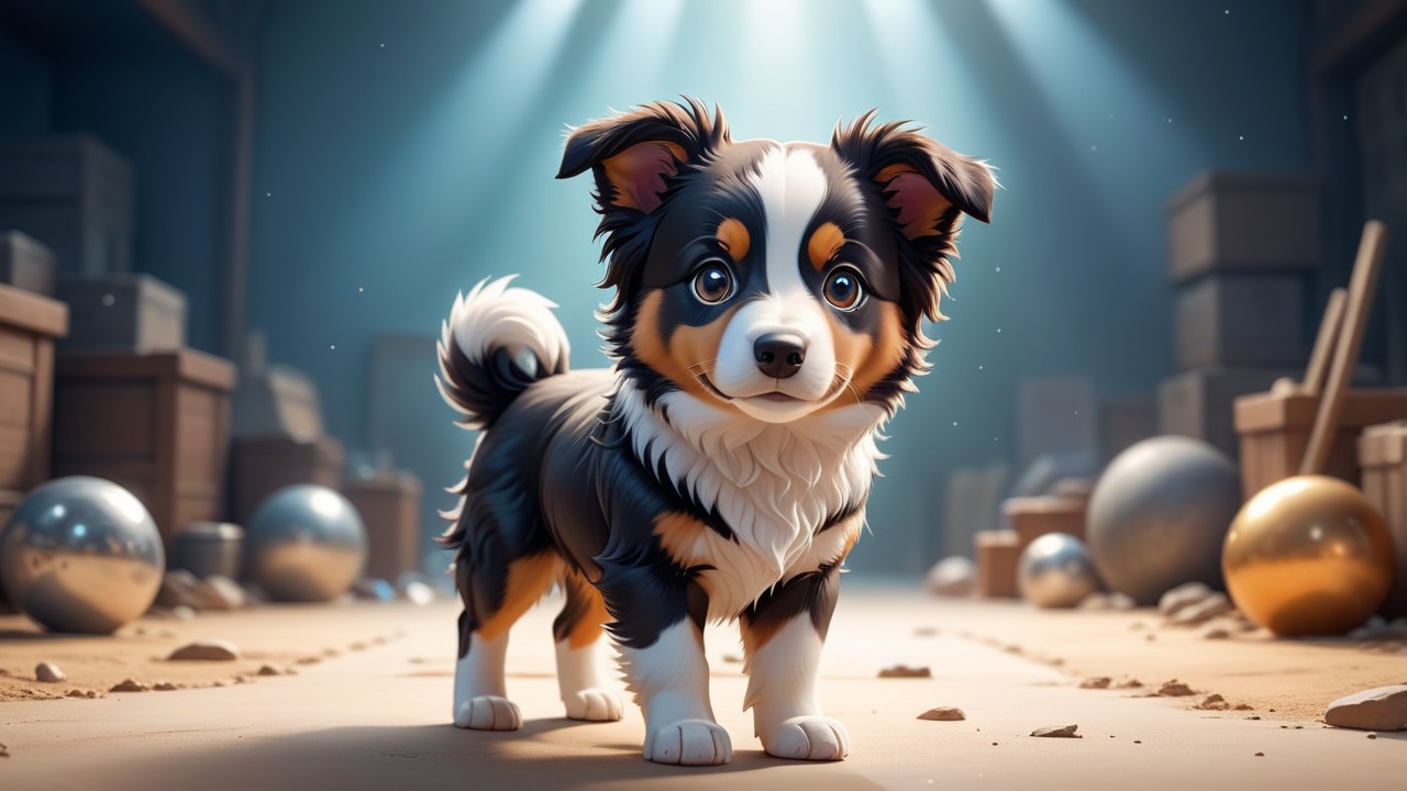 Chibbi-Art Chibi Collie Gaze: A Cute Canvas of Canine Expression