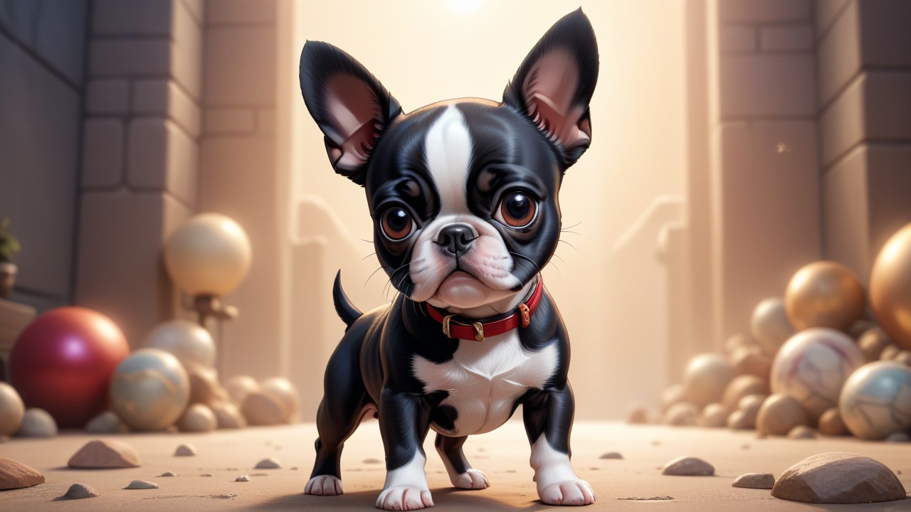 Chibbi-Art Chibi Chibi Boston Terrier Portrait