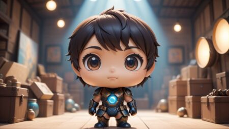 Chibbi-Art Boxador Portrait: Artistic Chibi Art Style and a Gaze of Intrigue