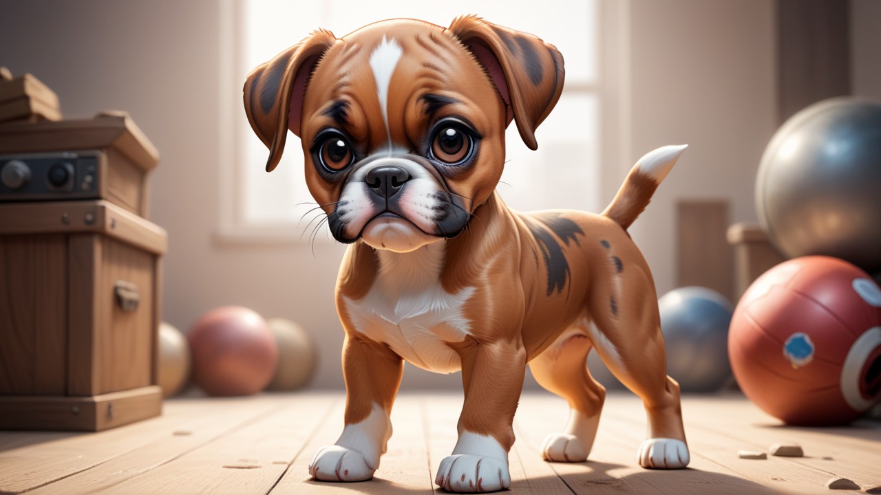 Chibbi-Art Boxer Dog Chibi: A Playful Artistic Snapshot