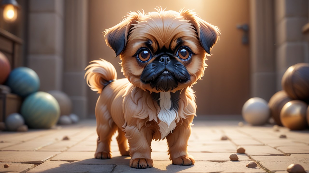 Chibbi-Art Whimsical Brussels Griffon Chibi: Embracing Your Curious Gaze