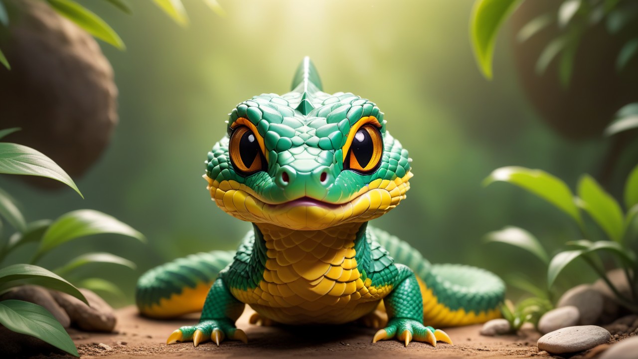 Chibbi-Art Bush Viper Chibi: A Majestic Gaze