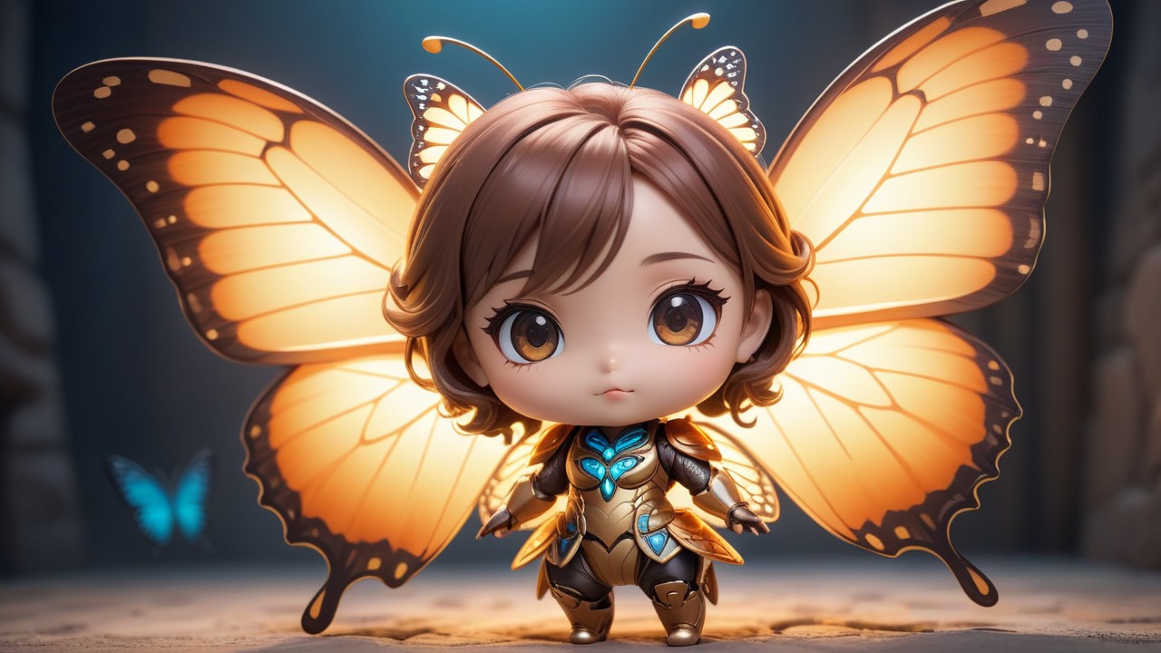 Chibbi-Art Whimsical Butterfly Portrait: A Peek into Chibi World