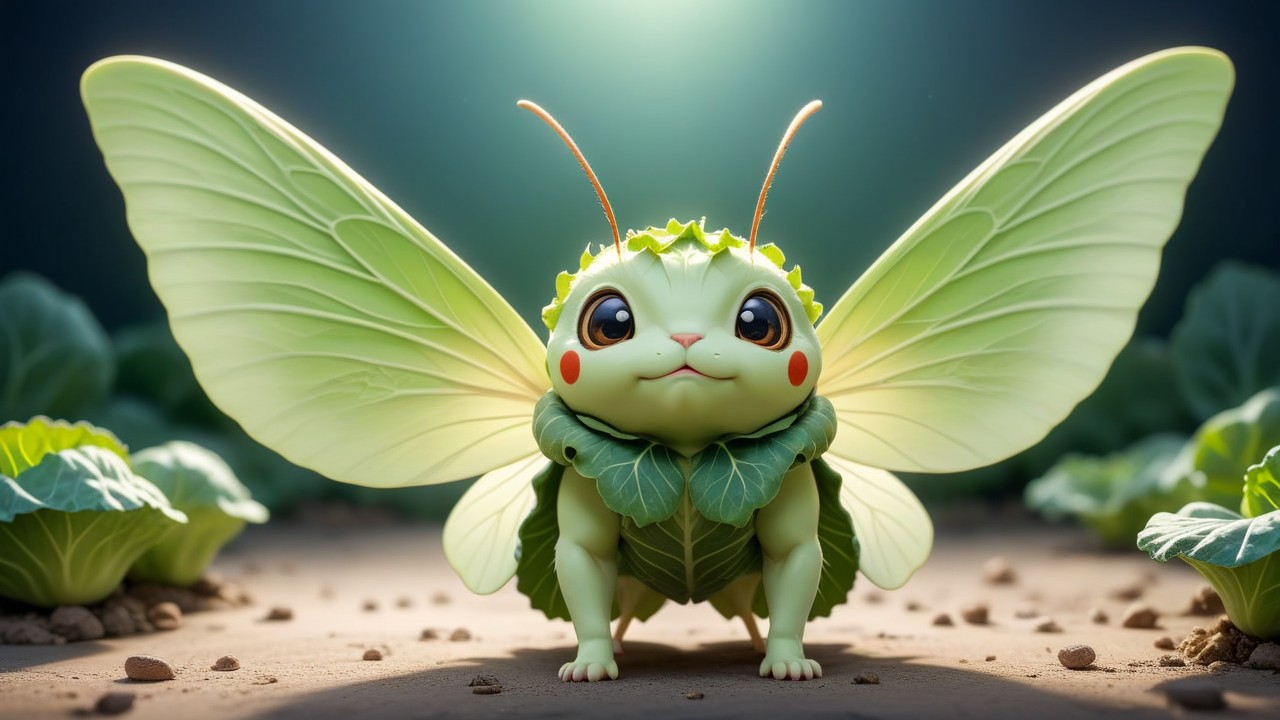 Chibbi-Art Chibi Cabbage Moth: A Visual Art Delight