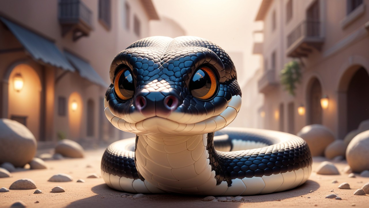 Chibbi-Art Kingsnake Chibi: A Mesmerizing Stare