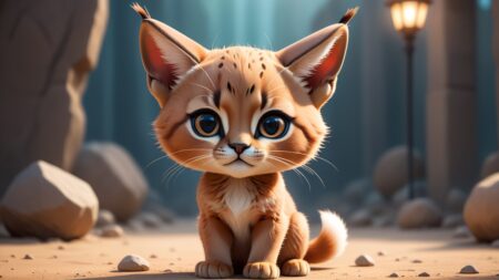 Chibbi-Art Chibi Caracals Enchanting Gaze