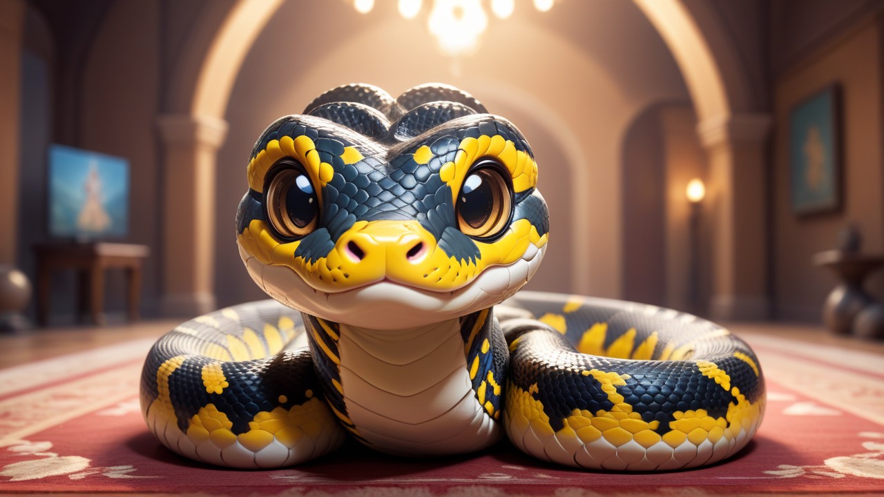 Chibbi-Art Chibi Carpet Python Basks in Beauty