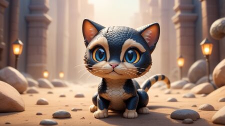 Chibbi-Art Whimsical Feline Reptile Gaze: Chibi Art Meet & Greet