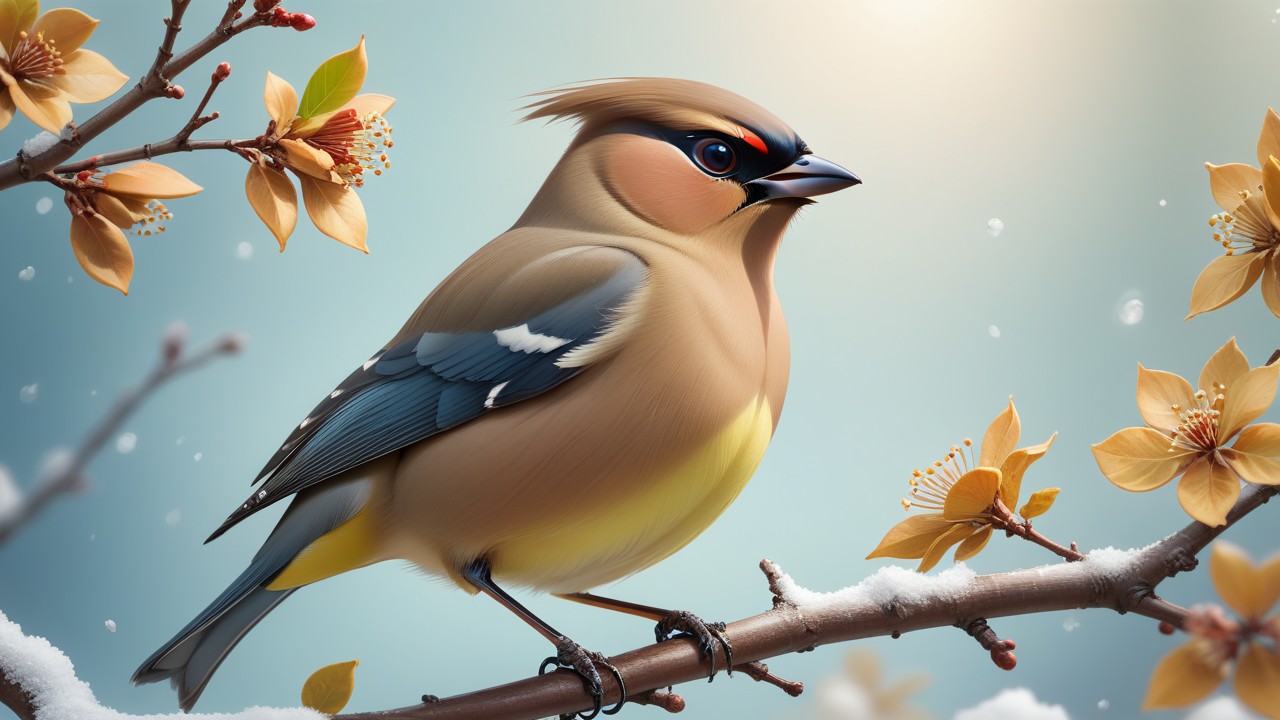 Chibbi-Art Chibi Cedar Waxwing, Portrait Art