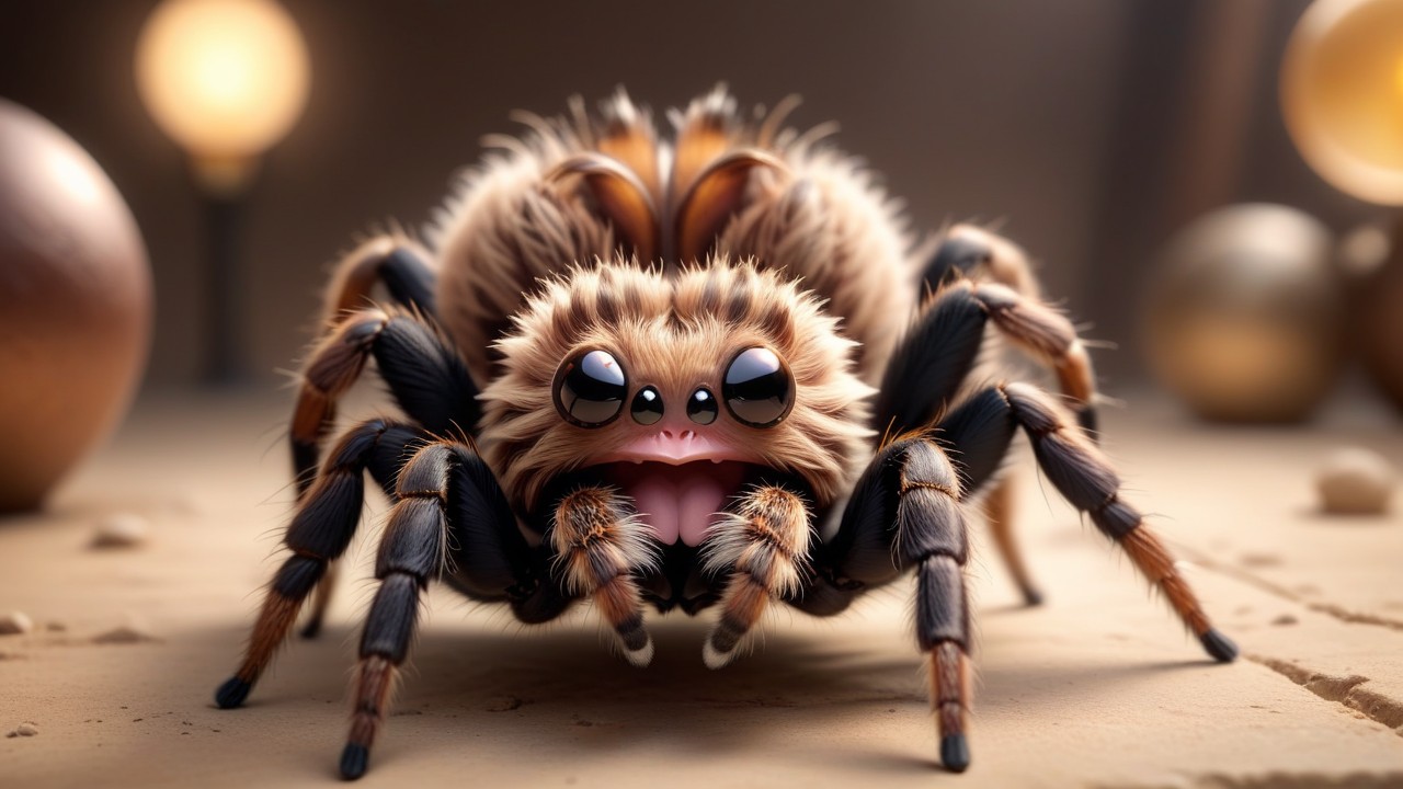 Chibbi-Art Chibi Chilean Rose Tarantula Art Facing The Viewers