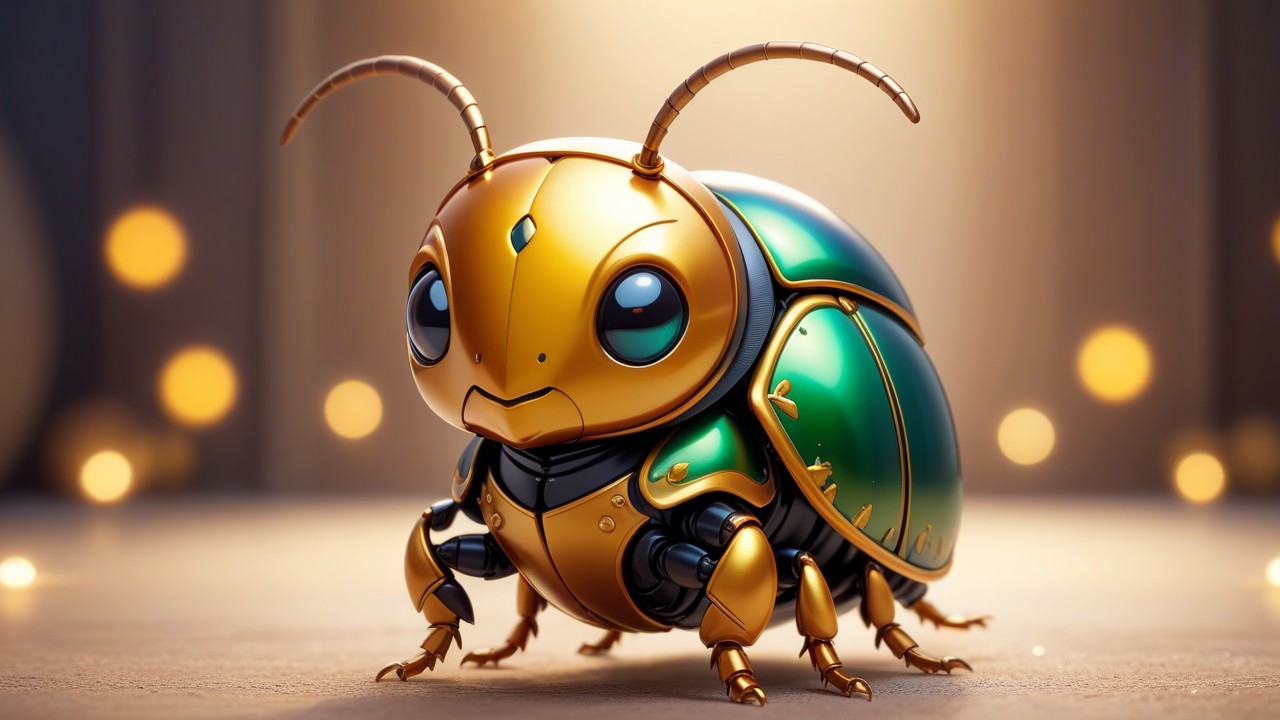 Chibbi-Art Enchanting Chibi Christmas Beetle Embraces Viewers with a Glimpse of Holiday Wonder