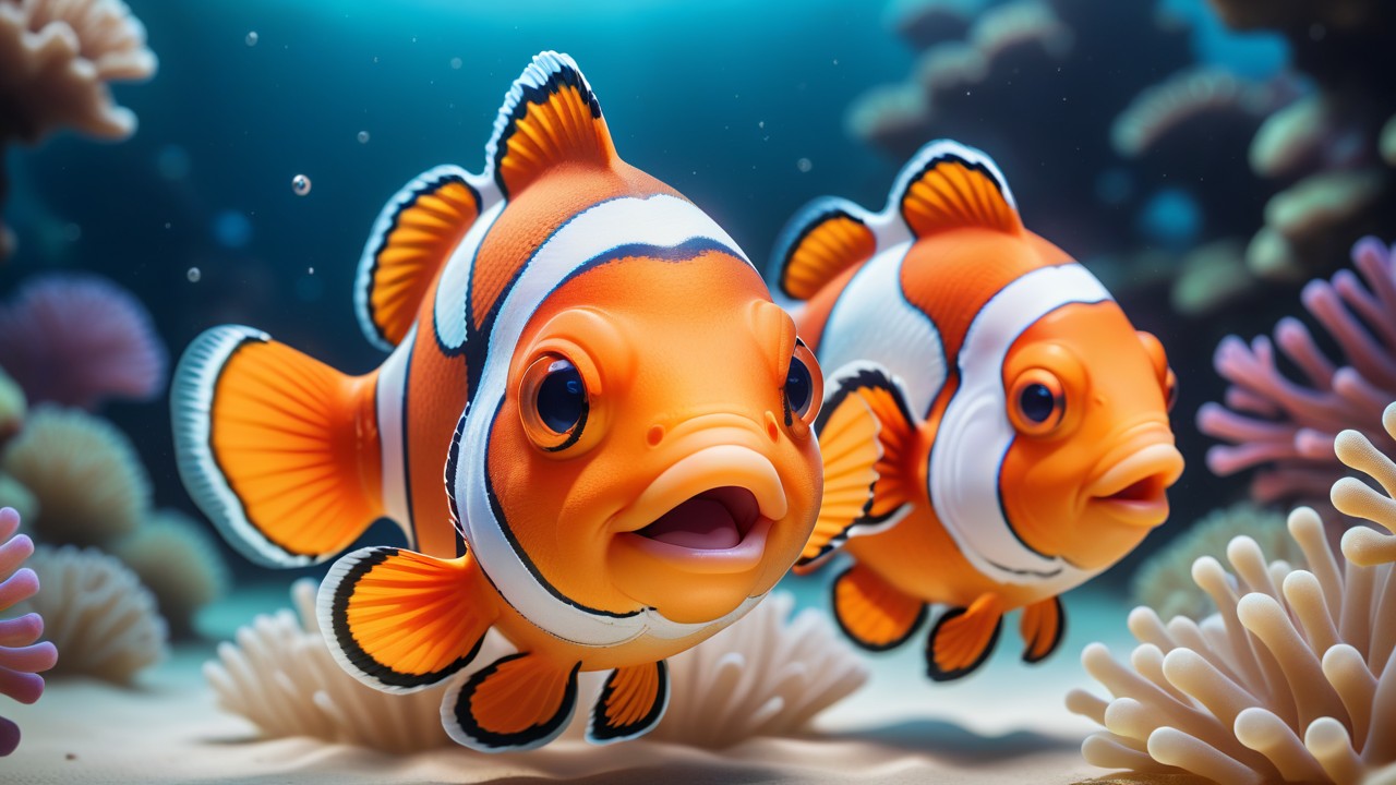 Chibbi-Art Clownfish Chibi: A Whimsical Gaze