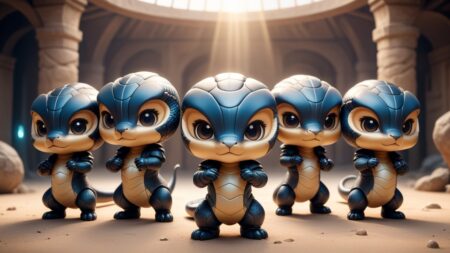 Chibbi-Art Chibi Cobras Artistically Confronting Audience in Simplicity