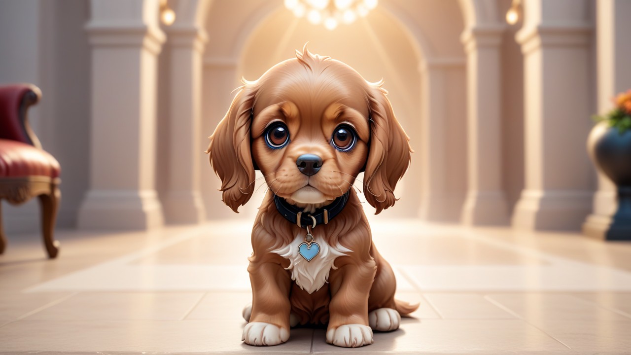 Chibbi-Art Cute Chibi Cocker Spaniel, a Captivating Art Piece